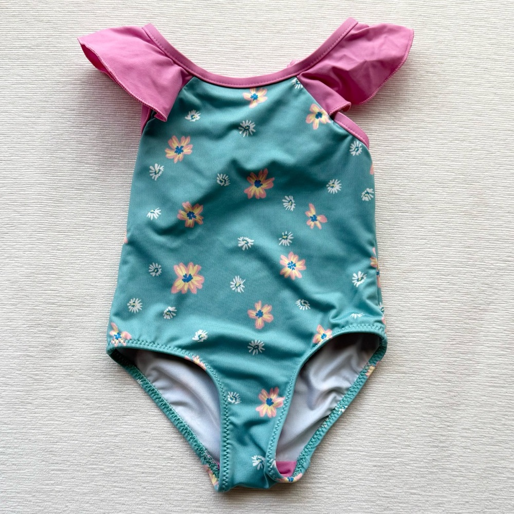 Patagonia Pink and Teal Baby Swimsuit